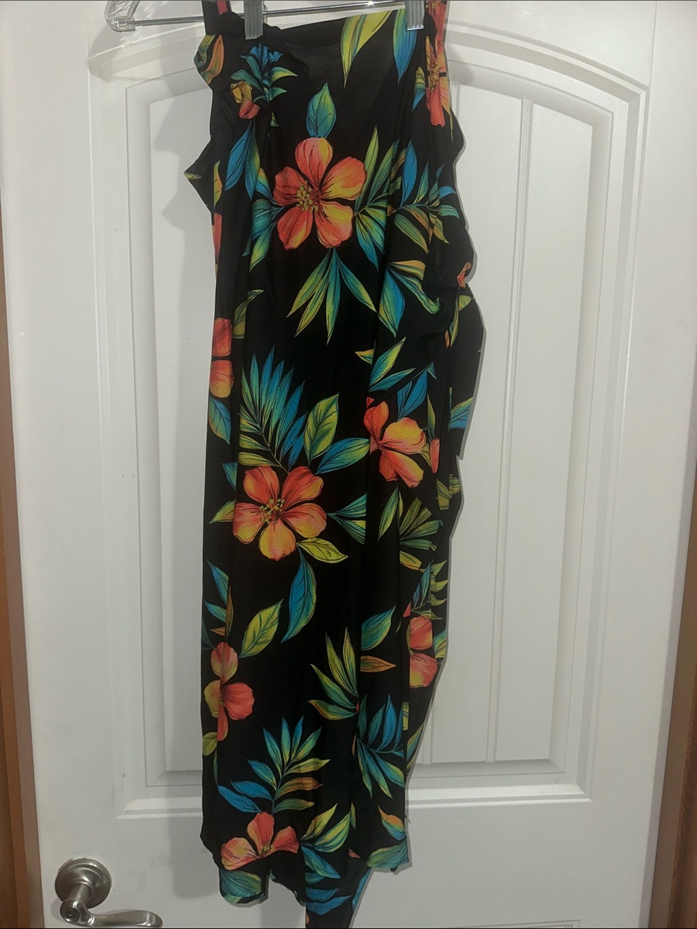 Miraclesuit Black One-Piece with Tropical Floral and coverup size 10 - Picture 7 of 8